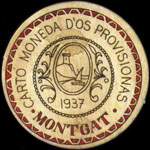 Carton moneda Montgat - 1937 - 60 centimos - timbre-monnaie de fantaisie - Espagne - avers