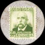 Carton moneda Montgat - 1937 - 60 centimos - timbre-monnaie de fantaisie - Espagne - revers