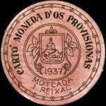Carton moneda Motcada i Rexac - 1937 - 30 centimos - timbre-monnaie de fantaisie - Espagne - avers