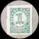 Carton moneda Ogassa - 1937 - 1 centimo - timbre-monnaie de fantaisie - Espagne - revers