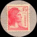 Carton moneda Ogassa - 1937 - 45 centimos - timbre-monnaie de fantaisie - Espagne - revers