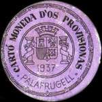 Carton moneda Palafrugell - 1937 - 1 centimo - timbre-monnaie de fantaisie - Espagne - avers