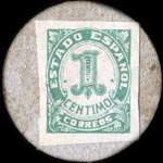 Carton moneda Palafrugell - 1937 - 1 centimo - timbre-monnaie de fantaisie - Espagne - revers