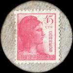 Carton moneda Palafrugell - 1937 - 45 centimos - timbre-monnaie de fantaisie - Espagne - revers