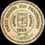 Timbre-monnaie de fantaisie - Pi de Llobregat - 1937 - Espagne - carton moneda