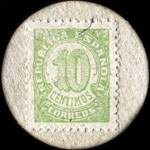 Carton moneda Pi de Llobregat - 1937 - 10 centimos - timbre-monnaie de fantaisie - Espagne - revers