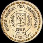 Carton moneda Pi de Llobregat - 1937 - 60 centimos - timbre-monnaie de fantaisie - Espagne - avers