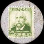 Carton moneda Pi de Llobregat - 1937 - 60 centimos - timbre-monnaie de fantaisie - Espagne - revers