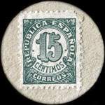Carton moneda Premi de Mar - 1937 - 15 centimos - timbre-monnaie de fantaisie - Espagne - revers