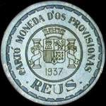 Timbre-monnaie de fantaisie - Reus - 1937 - Espagne - carton moneda