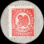 Carton moneda Segur - 1937 - 30 centimos - timbre-monnaie de fantaisie - Espagne - revers