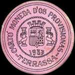 Timbre-monnaie de fantaisie - Terrassa - 1937 - Espagne - carton moneda