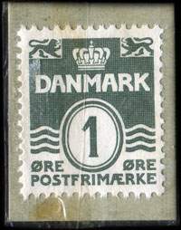 Timbre-monnaie Altid sidste Nyheder - Frimærkecentralen - Skindergade 15 - Kbenhavn K - 1 øre sur carton vert - Danemark - revers