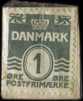 Timbre-monnaie Hjemmelavet Paalg - Erik Andersen - sterbrogade 47 - Tlf. bro 4005 - 1 øre sur fond bleu - Danemark - revers