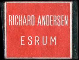 Timbre-monnaie Richard Andersen - Esrum - 1 re sur fond rouge - Danemark