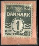 Timbre-monnaie Husk vort Antikvariat - Kb og Salg - Anton Andersens - 1 re sur carton rose - Danemark - revers