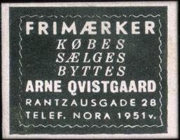 Timbre-monnaie Frimærker - Købes - Sælge - Byttes - Arne Qvistgaard (type 1 avec fond noir) - Danemark