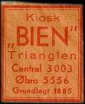 Timbre-monnaie Bien - 1 øre sur carton orangé - Danemark - avers