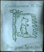 Timbre-monnaie Bliv grøn Spejder type 1 sur carton bleu - Danemark