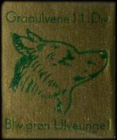 Timbre-monnaie Bliv grøn Ulveunge! sur carton doré - Danemark