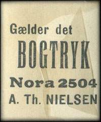 Timbre-monnaie Gælder det Bogtryk - Nora 2504 - A. Th. Nielsen - Foderstoffer - Danemark
