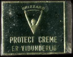 Timbre-monnaie Brizzard -  Protect creme er vidunderlig - 1 øre sur fond noir - texte argenté