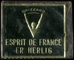 Timbre-monnaie Brizzard - Esprit de France er herlig - 1 re sur fond noir - texte argent