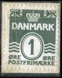 Timbre-monnaie Brizzard - Cremer - Parfumer - Anbefales - 1 øre sur fond noir - Texte argent - Danemark - revers