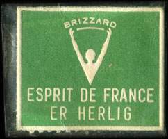 Timbre-monnaie Brizzard - Esprit de France er herlig - 1 re sur fond vert - texte blanc