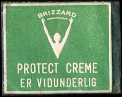 Timbre-monnaie Brizzard - Protect creme er vidunderlig - 1 øre sur fond vert - texte blanc
