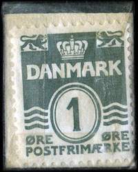 Timbre-monnaie Brizzard - Protect creme er vidunderlig - 1 øre sur fond vert - Texte blanc - Danemark - revers
