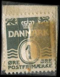 Timbre-monnaie Brizzard - 1916-1941 - W. Bjarn & Co - 1 øre sur fond vert - Texte argent - Danemark - revers