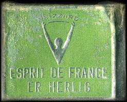 Timbre-monnaie Brizzard - Esprit de France er erlig - 1 øre sur fond vert - texte argenté
