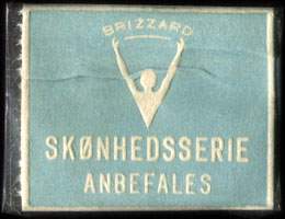 Timbre-monnaie Brizzard -  Skønheddserie Anbefales - 1 øre sur fond bleu - texte blanc
