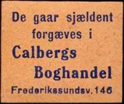 Timbre-monnaie Calbergs-Boghandel jaune avec texte bleu - Danemark