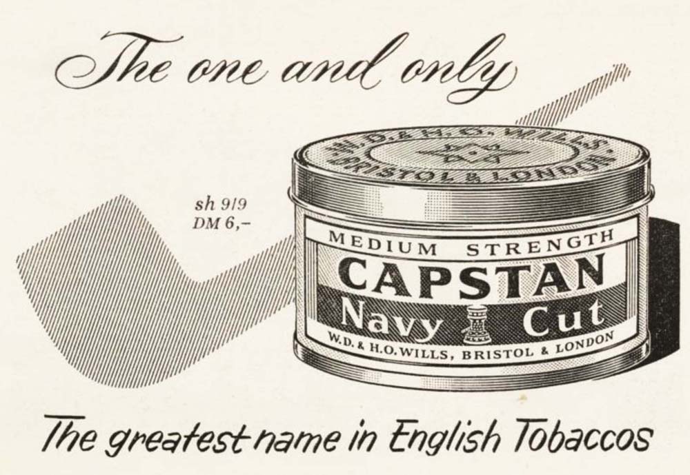 Publicité Capstan - The greatest name in English Tobaccos