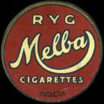 Timbre-monnaie Ryg Melba Cigarettes - 10 &oslash;re rouge sur fond vert - avers