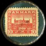 Timbre-monnaie Ryg Melba Cigarettes - 10 &oslash;re rouge sur fond vert - revers