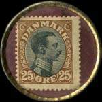 Timbre-monnaie Ryg Melba Cigarettes - 25 &oslash;re marron sur fond rose - revers