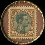 Timbre-monnaie Moss Rose Tobacco - 25 øre marron sur fond rose - revers