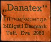 Timbre-monnaie Danatex - 1 øre sur carton orange - Danemark - avers