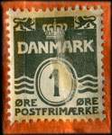 Timbre-monnaie Danatex - 1 øre sur carton orange - Danemark - revers