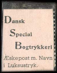 Timbre-monnaie Dansk Special Bogtrykkeri - Aeskepost m. Navn. i Luksustryk - carton beige - Danemark