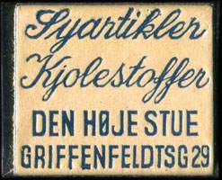 Timbre-monnaie Syartikler - Kjolestoffer - Den Hje Stue - Griffenfeldtsg 29 - 1 re sur carton brun - Danemark