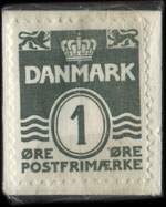 Timbre-monnaie Ost - Salater - FALK - Blaagaardsgade 15 - Kolonial - 1 øre sur carton blanc - Danemark - revers