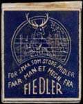 Timbre-monnaie Fiedler - 1 øre sur carton blanc - fond bleu - Danemark - avers