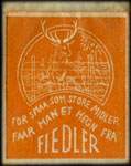 Timbre-monnaie Fiedler - 1 øre sur carton blanc - fond orange - Danemark - avers