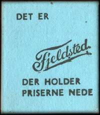 Timbre-monnaie Det er Fjeldsted - Der holder priserne nede - 1 øre sur carton bleu - Danemark