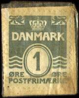 Timbre-monnaie Frederikshavns Bank - 1 øre sur fond rouge - Danemark - revers