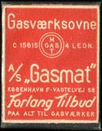 Timbre-monnaie Gasværksovne C. 15615 - Gasmat - 4 Ledn. - a/s Gasmat - København F.Vagtelvej 58. Forlang Tilbud paa alt til Gasværker - Danemark